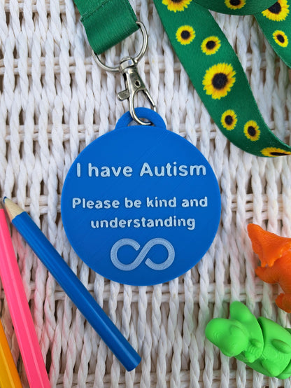 Round “I Have Autism” Awareness Talk Tags