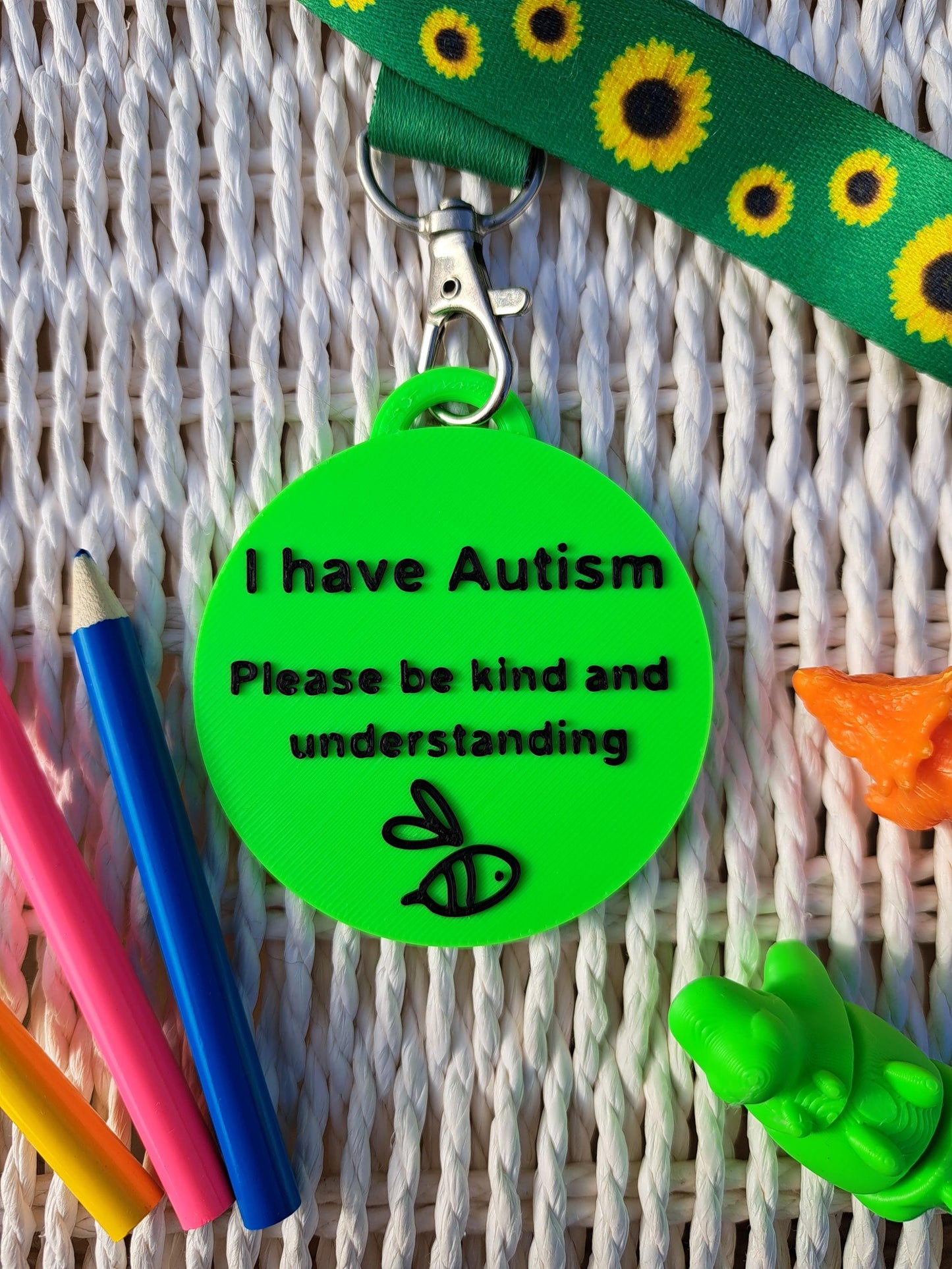 Round “I Have Autism” Awareness Talk Tags
