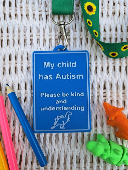 My Child Has Autism - Awareness Talk Tag