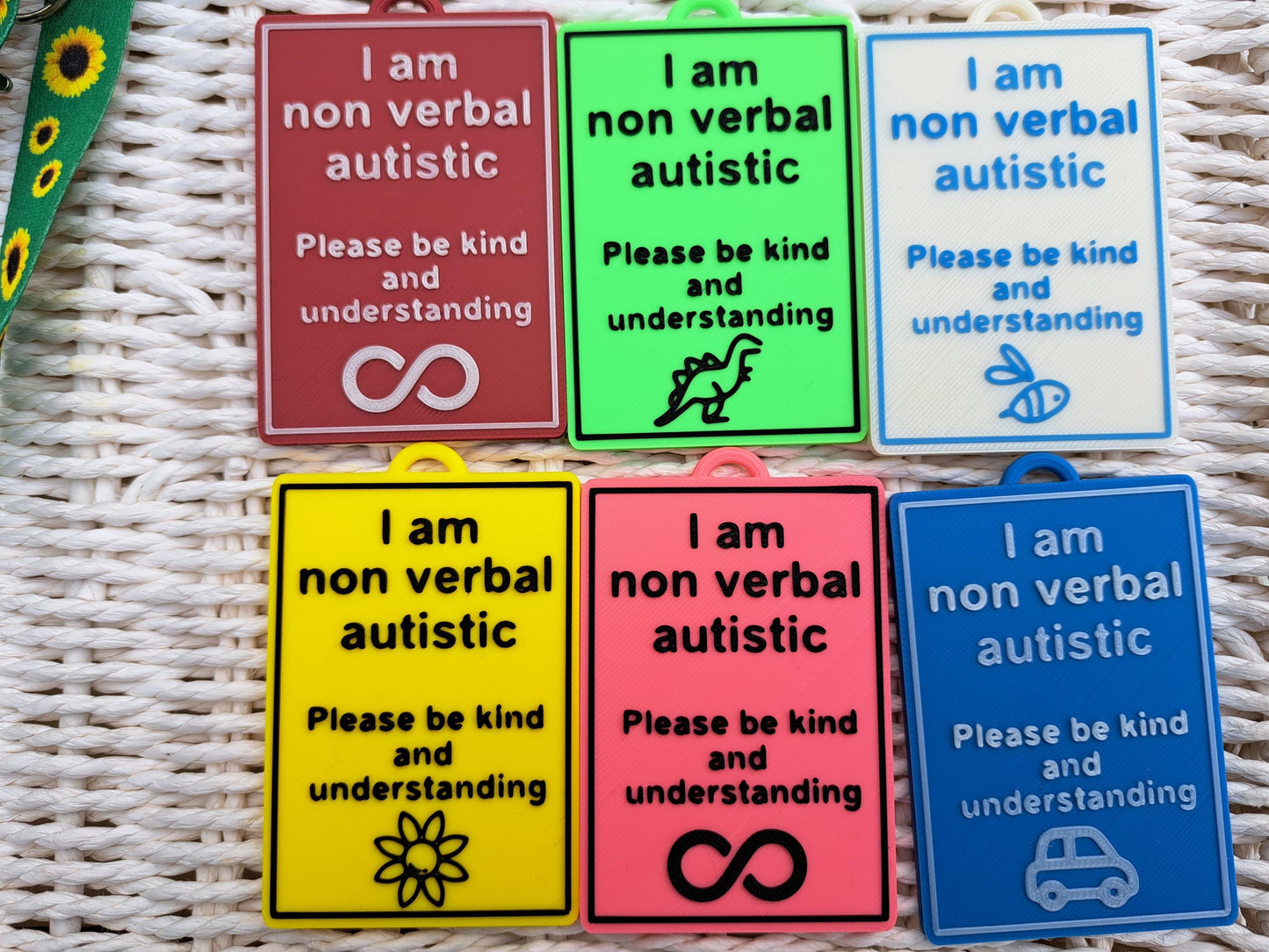 Autism Awareness Talk Tags - I Am Non Verbal Autistic