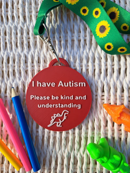 Round “I Have Autism” Awareness Talk Tags