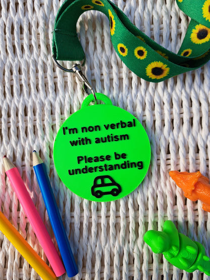 Round Autism Awareness Talk Tags – Nonverbal Communication