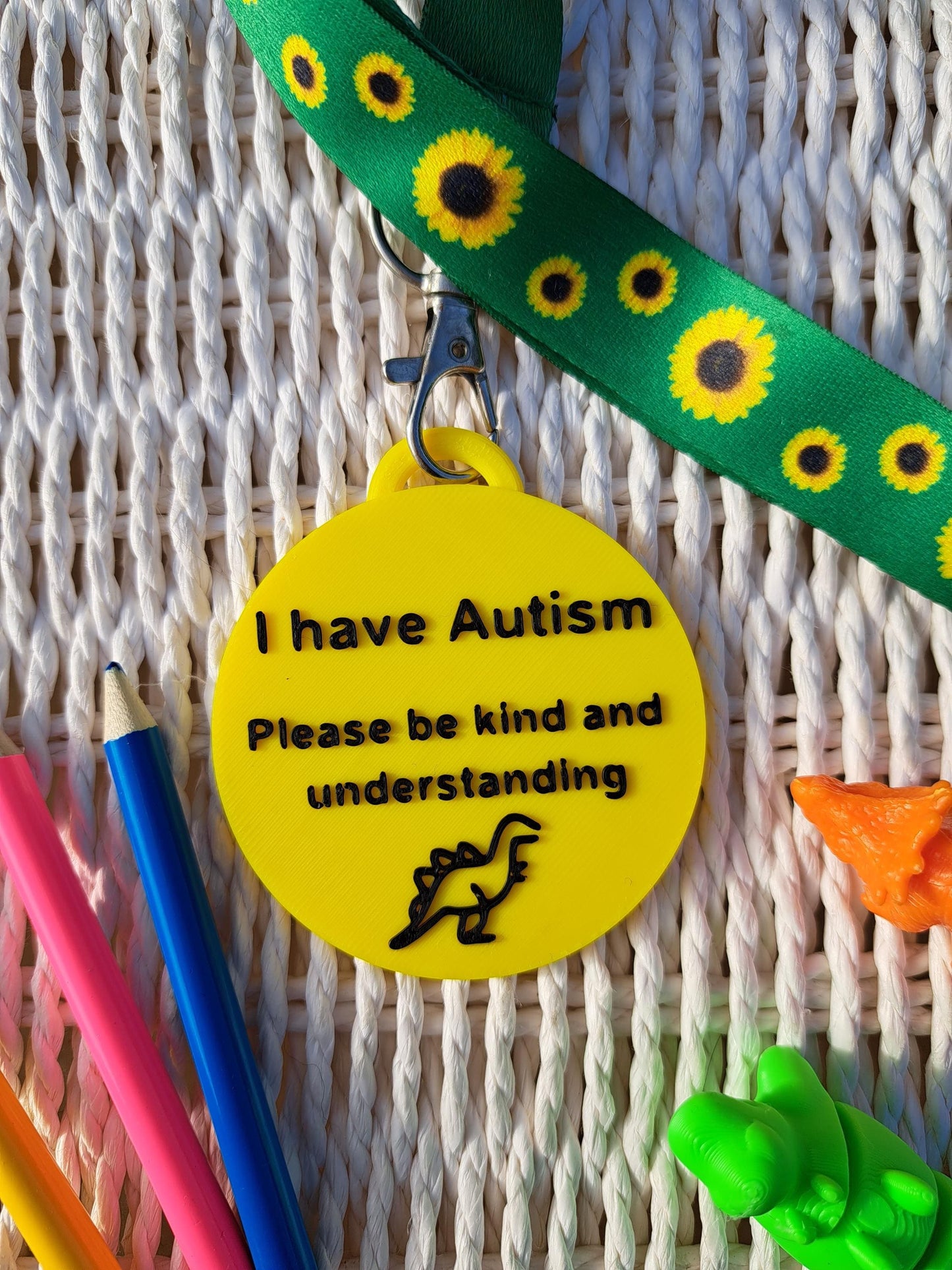 Round “I Have Autism” Awareness Talk Tags