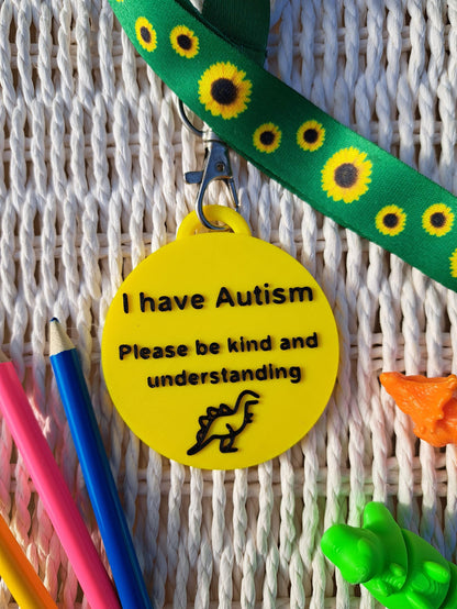 Round “I Have Autism” Awareness Talk Tags