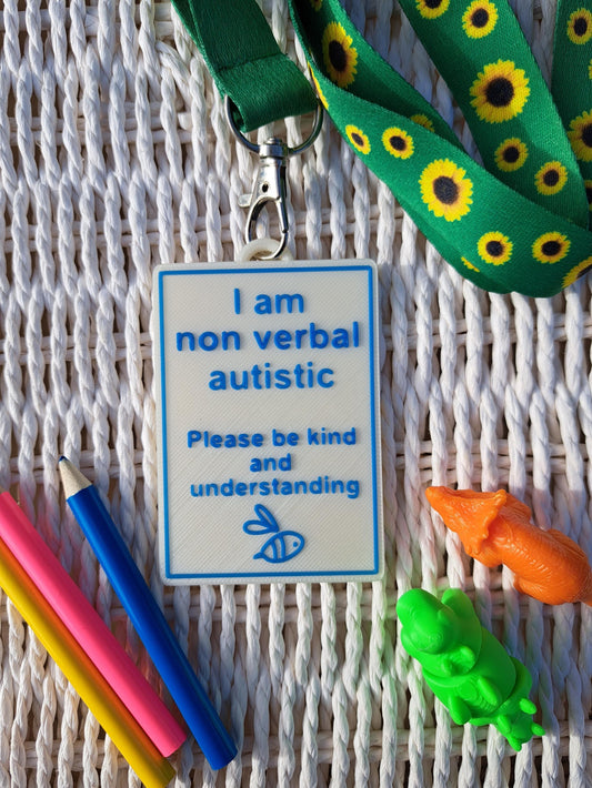 Autism Awareness Talk Tags - I Am Non Verbal Autistic