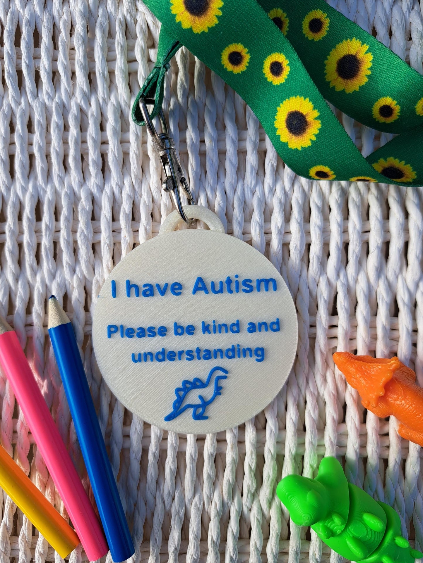 Round “I Have Autism” Awareness Talk Tags