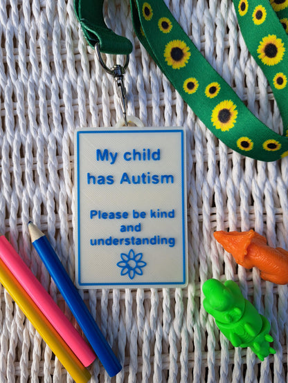 My Child Has Autism - Awareness Talk Tag