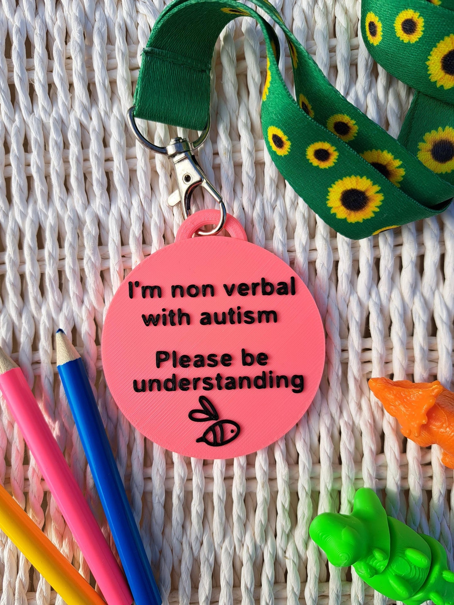 Round Autism Awareness Talk Tags – Nonverbal Communication